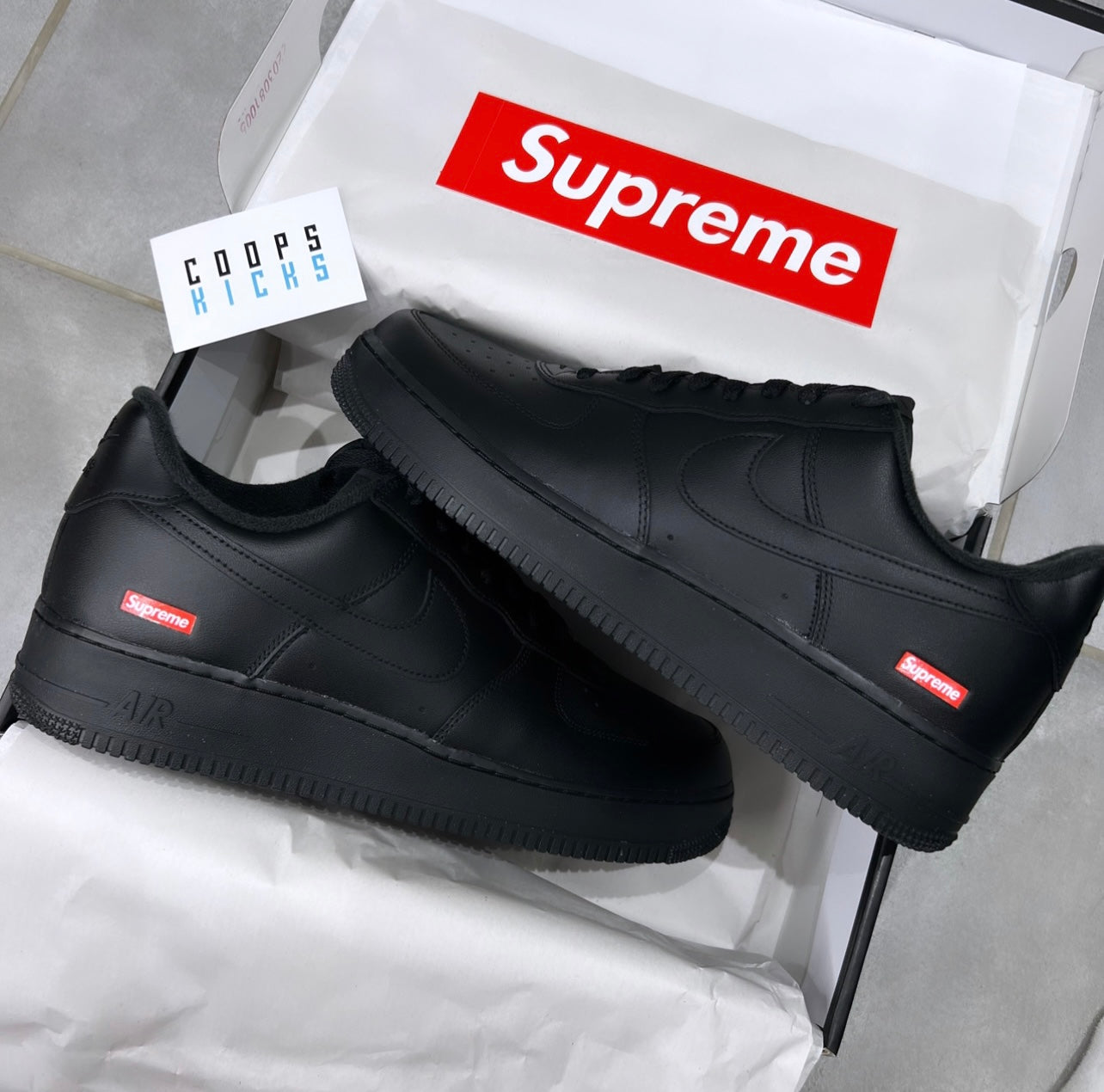 Nike Air Force 1 Supreme Black – Coops Kicks