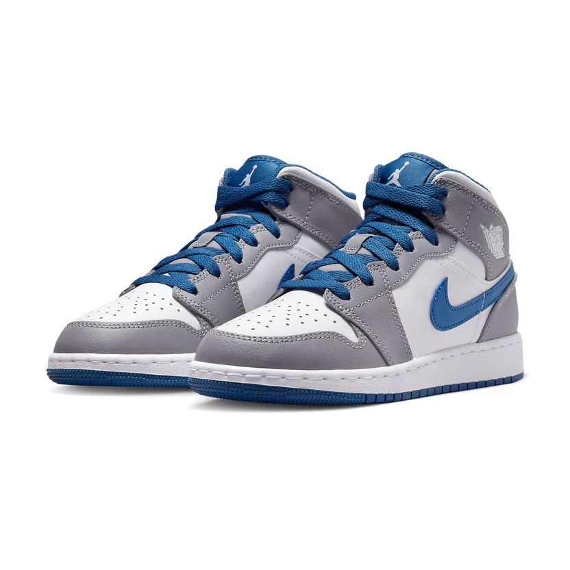 Air Jordan 1 Mid GS 'True Blue Cement'