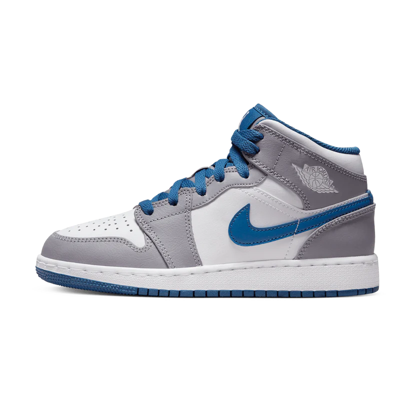 Air Jordan 1 Mid GS 'True Blue Cement'